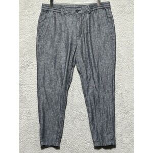 Banana Republic Pants Athletic Tapered‎ Fit Blue Linen Blend 35x30 Summer Lounge